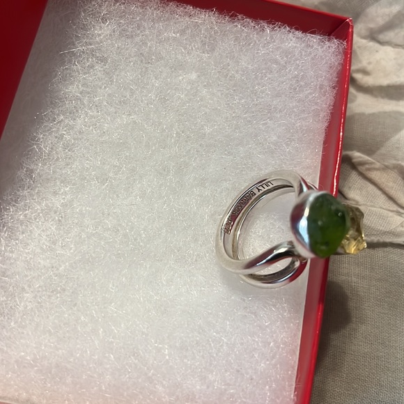 Lilly Barrack .925 sterling, silver peridot and citrine ring size 8. - Picture 3 of 5